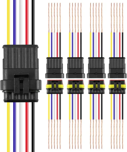 Miniatura 8 de RDBS Kit de 5 conectores de cable eléctrico de 3 pines, enchufe macho y hembra impermeables de 3 vías para automóvil, camión, motocicleta, barco