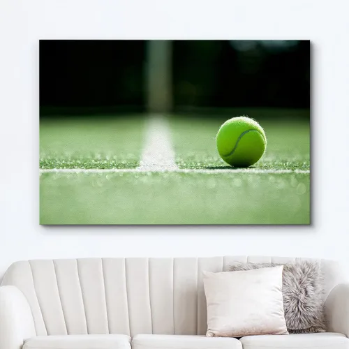 Miniatura 2 de wall26 - Cuadro en lienzo para pared, pelota de tenis en cancha de césped, fotografía de atletas deportivos, arte moderno contemporáneo, pintoresco