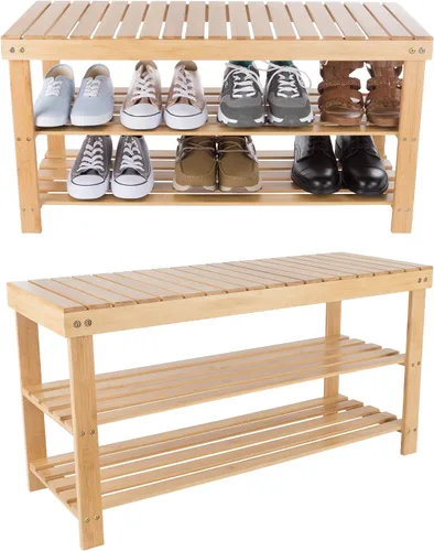 Miniatura 5 de Lavish Home Zapatero de bambú de 2 niveles