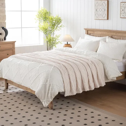 Miniatura 4 de Manta de Tiro Beige de 50 x 70 pulgadas, forro polar suave y esponjoso, bonita y estética, perfecta para sofá, sillón, silla, cama, sala de estar