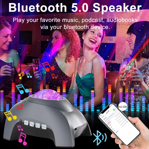 Miniatura 4 de CIMELR Proyector Aurora Northern Lights, Proyector de Estrellas con Altavoz Bluetooth de Música y Ruido Blanco, Proyector de Luz de Galaxia
