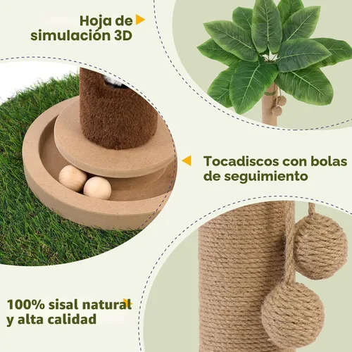 Miniatura 3 de Woochpet Poste rascador para gatos de 35 pulgadas de alto, torre rascador de árbol para gatos de interior con agujero para mouse de juguete