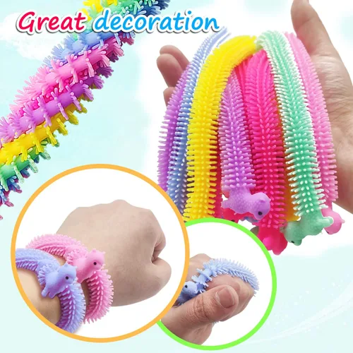 Miniatura 6 de 18 piezas de juguetes de cuerda elástica, juguete sensorial de alpaca, fideos para apretar para niños, niñas, adultos, regalos de fiesta