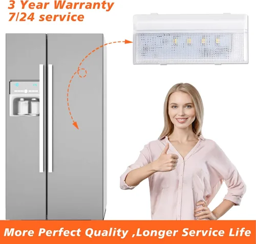 Miniatura 2 de W10515057 Luz de refrigerador para refrigerador Whirlpool Luz de repuesto LED, Whirlpool WRS325FDAM04 Luz WRS325FDAM02 Luz WPW10515057