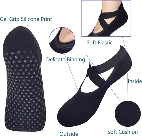 Miniatura 2 de Toes&Feet Calcetines acolchados acolchados antideslizantes para mujer, para yoga, pilates, ballet, barre piyo