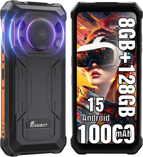 Miniatura 9 de FOSSIBOT F101P Android 13 Teléfono inteligente resistente, 7 GB+64 GB /1 TB Teléfono de llamada resistente 10600 mAh Teléfono desbloqueado 123dB Rojo