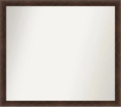 Miniatura 361 de Amanti Art Espejo de pared personalizado no biselado (24 x 27 pulgadas), marco estrecho de nogal chipre - varios tamaños personalizados - Espejo