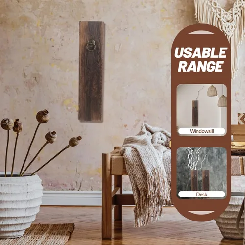 Miniatura 7 de Jarrón de madera con bolsillo de pared de madera para flores secas y vegetación artificial, soporte para plantas de interior, maceta de bolsillo