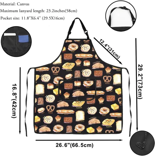 Miniatura 2 de VAMSII Regalo para amantes del pan, delantal de sopa con bolsillos, regalo de cocina de chef para hombres, novio, marido, padre