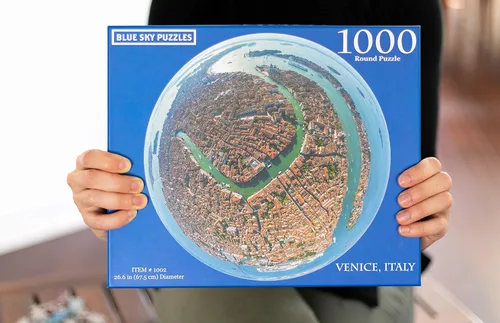 Miniatura 7 de Rompecabezas redondo de 1000 piezas de Venecia, Italia, arte desafiante y educativo para adultos y niños, foto panorámica única de la ciudad