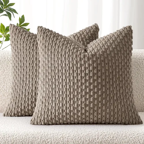 Miniatura 25 de MIULEE - Paquete de 2 fundas de cojín decorativas, modernas y boho, de terciopelo, con textura a rayas, para sofá, cama, sala de estar, decoración