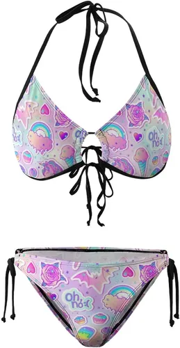 Miniatura 7 de Bright Mushrooms - Conjunto de bikinis para mujer, diseño de triángulo, 2 piezas, sexy, traje de baño
