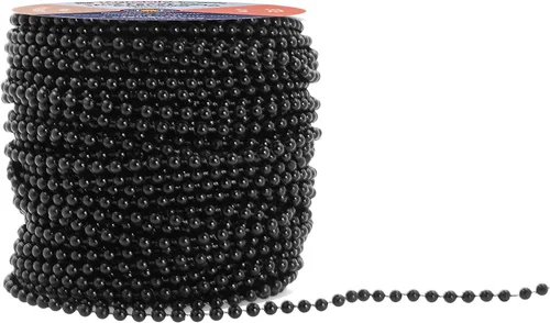 Miniatura 3 de Mandala Crafts Rollo de cadena de perlas negras de 0.157 pulgadas (0.157 in), guirnalda de perlas de 44 yardas para decoración de bodas, arreglos