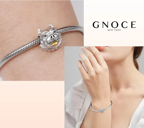 Miniatura 4 de GNOCE Bully Pitbull - Abalorio de plata de ley para pulsera collar de regalo para mujeres y niñas esposa e hija