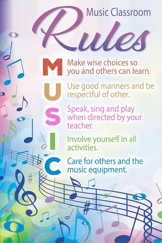 The Hygge Life Póster de reglas del aula de música, para profesores, para el aula, cartel imprimible, cartel de aula, bienvenida al aula, letreros