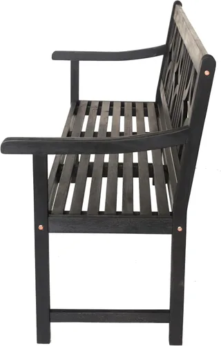 Miniatura 7 de JONATHAN Y Sloane BNH100C - Banco de madera de acacia maciza para exteriores, asiento de jardín para 2 personas de 59 pulgadas con respaldo Negro