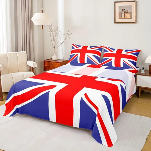 Miniatura 12 de Erosebridal Juego de sábanas de la bandera estadounidense tamaño individual, juego de sábanas de hockey para niños y adolescentes, juego deportivo