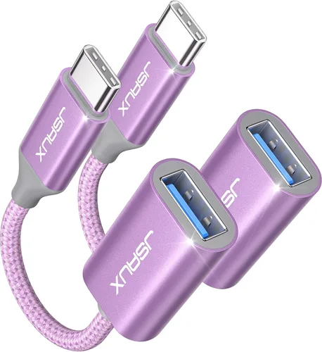 Miniatura 10 de JSAUX Adaptador USB C a USB 3.0 [2 unidades], USB C macho a USB hembra OTG adaptador compatible con MacBook Pro/Air, iPhone 17 Pro Max/iPhone Rojo