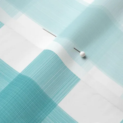 Miniatura 5 de Spoonflower Tela - Turquesa Buffalo Plaid Stripe Country Gingham Pintura impresa en tela de gasa Fat Quarter - Costura de moda Vestidos Decoración