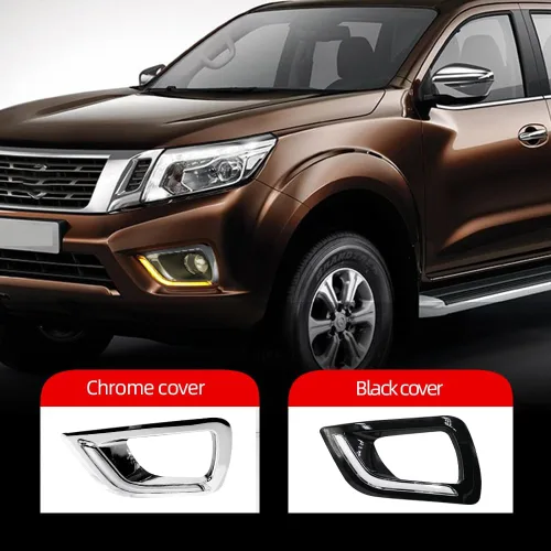 Miniatura 2 de BAKUGO 2 unids coche LED diurna luz de señal de giro DRL lámpara de niebla para Nissan Navara NP300 2015 2016 2017 2018 2019