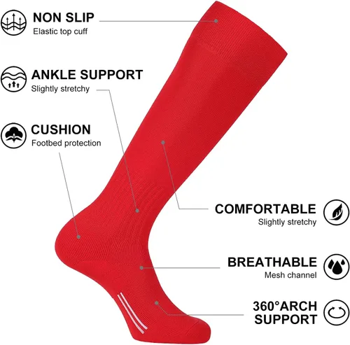 Miniatura 3 de FITRELL Paquete de 23 calcetines de fútbol para jóvenes, niños y adultos, calcetines de béisbol y softbol para hombres, mujeres, niños y niñas