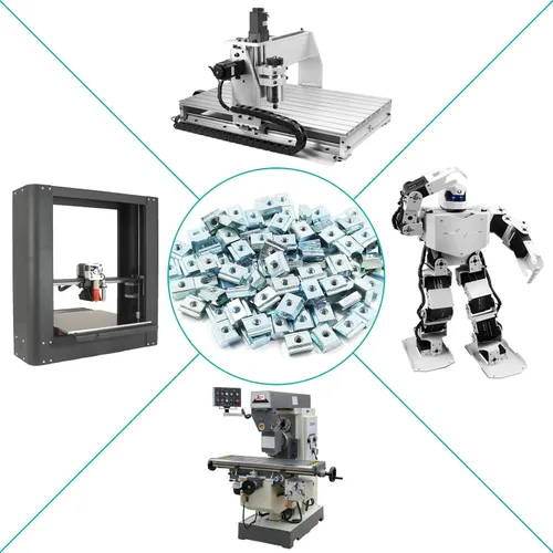 Miniatura 8 de 100 tuercas deslizantes en T serie 20 M3, tuercas deslizantes en T de cabeza de martillo para ranura en T para perfil de extrusión de aluminio serie