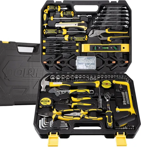DOWELL Juego de herramientas mecánicas con llave de caja, juego de herramientas de reparación de automóviles, kit de herramientas manual de 228