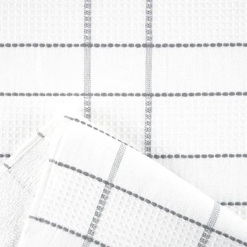 Miniatura 3 de Martha Stewart Modern Waffle - Juego de 6 toallas de cocina de gofres, color gris, 16 x 28 pulgadas