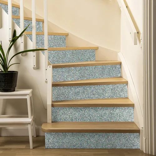 Miniatura 2 de CRE8TIVE Borde de Papel Tapiz Holográfico Plateado con Purpurina Despegar y Pegar Bordes de Pared Adhesivos Papel Tapiz Plateado con Purpurina