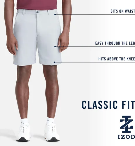 Miniatura 5 de IZOD Men's 9.5" Micro Twill Flat Front Golf Short