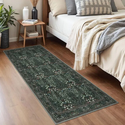 Miniatura 3 de SIILOOM Alfombra antideslizante de pasillo moderna de 2 x 5, súper suave, para pasillos, decoración para cocina, alfombras para pasillos sin 2-Verde
