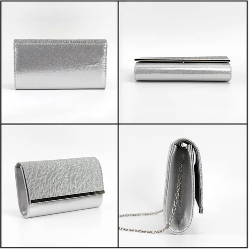 Miniatura 4 de Queena Bolso de mano de noche con purpurina brillante para mujer, bolso de cadena para boda, fiesta de graduación, regalo para mamá, esposa, novia