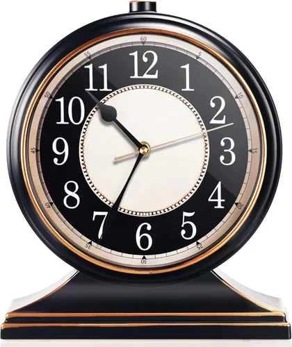 AYRELY® Reloj de escritorio vintage, silencioso y sin tictac, reloj de mesa de 10 pulgadas, reloj de mesa retro y fácil de leer para sala de estar,