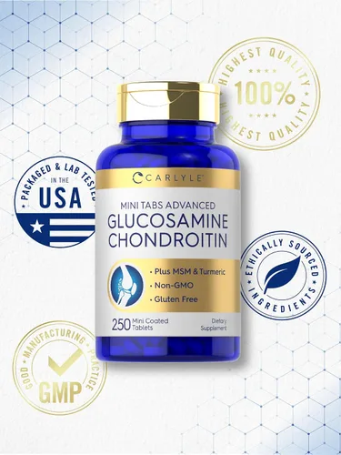Miniatura 5 de Carlyle Glucosamina Condroitina MSM 250 Mini Tabletas Fórmula avanzada con cúrcuma Sin OMG, sin gluten