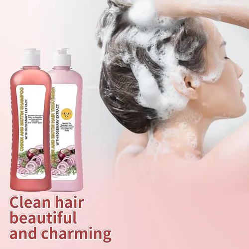 Miniatura 5 de Champú de biotina y romero, champú de cebolla y romero para cabello suave y brillo para el crecimiento del cabello, pérdida de cabello