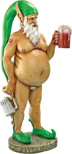 Design Toscano Gnomo zombi - Gnomo esqueleto bávaro del Oktoberfest Gerta - Estatua de gnomo de jardín, 6½ pulgadas de ancho x 4½ pulgadas de