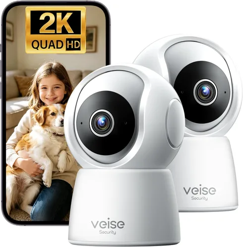 Miniatura 10 de Veise Cámara interior 2K para seguridad del hogar, monitor inalámbrico de 360° para mascotas y bebés con aplicación de teléfono, detección