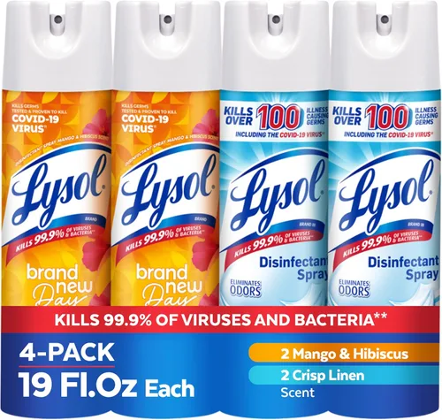 Miniatura 8 de Lysol Aerosol desinfectante, suministros de limpieza esenciales para el hogar, aerosol multiusos para habitaciones, aerosol desinfectante