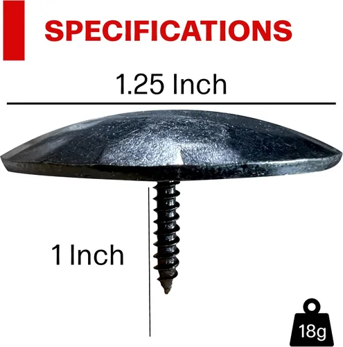 Miniatura 5 de Paquete de 12 clavos decorativos de hierro de 1.25 pulgadas, tornillos forjados martillados para puerta, madera para muebles, tapicería, tachuelas
