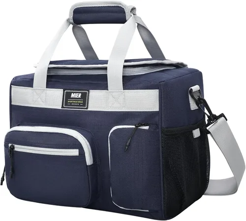 Miniatura 18 de MIER Bolsa enfriadora suave extra grande de 30 litros con abridor de botellas para camping, playa, barbacoa, comestibles, golf, a prueba de fugas