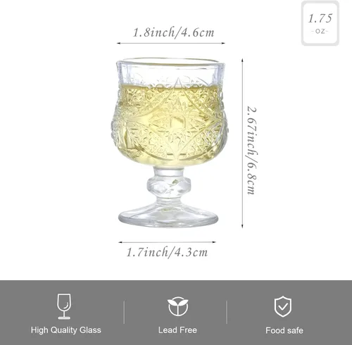 Miniatura 3 de Cordial Glasses, 1.7oz/1.7 fl oz, juego de 16 vasos de chupito, vasos de chupito con tallo/tequila/vasos de jerez