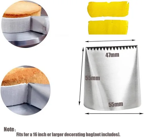 Miniatura 2 de Puntas grandes para decorar pasteles, puntas de glaseado extra grandes con punta de helado de pastel, punta de churro y punta de pastelería