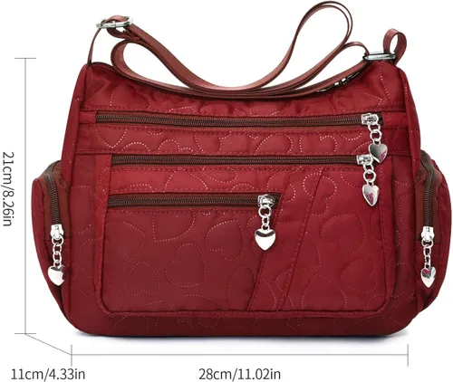 Miniatura 5 de Bolsos cruzados para mujer, bolsos casuales y bolsos de hombro, bolsa de nailon ligera, impermeable, bolsa de mensajero antirrobo