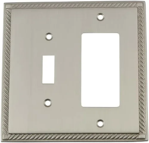 Miniatura 22 de Nostalgic Cubierta de placa de interruptor de salida eléctrica roseta de cuerda de almacén Latón pulido