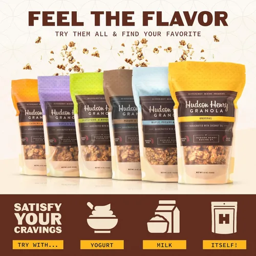Miniatura 6 de Hudson Henry Granola, arce, pecana y coco, paquete de 12 onzas, paquete de 3, proyecto verificado sin OMG