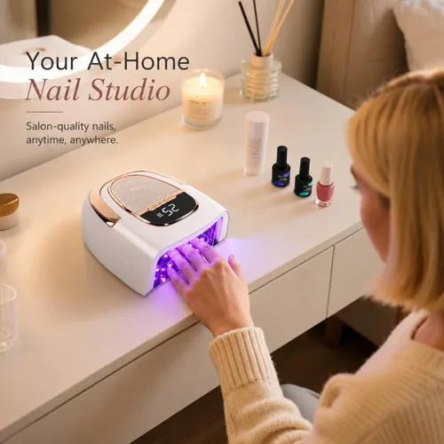 Miniatura 2 de Lámpara de uñas inalámbrica LED UV de 96 W para uñas de gel y acrílicas, secador de uñas recargable con batería de 15600 mAh (más de 60 usos)