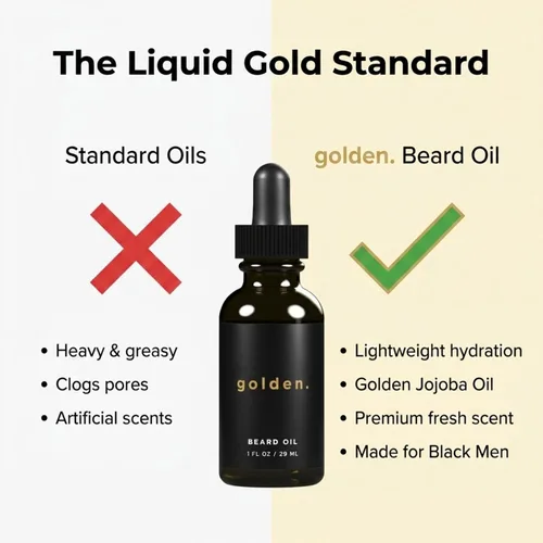 Miniatura 7 de Golden Grooming - Aceite de barba para hombres, acondicionador natural para barba con almendra dulce, jojoba dorada y aceite de argán, suavizante
