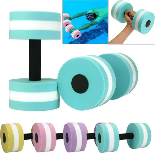 Miniatura 7 de Mancuernas de agua – Juego de 2 mancuernas de espuma para ejercicio aeróbico acuático, resistencia a la piscina, pesas de agua, equipo de fitness