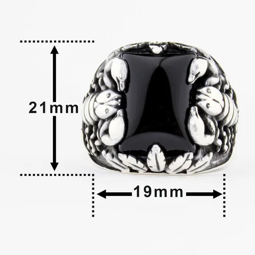 Miniatura 7 de Anillo elegante de ónix de plata de ley 925 con diseño de escorpión para hombre