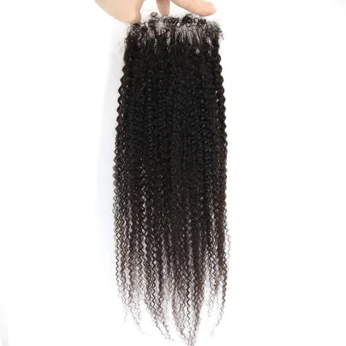 Miniatura 3 de Afro Kinky Curly 5x5 HD Cierre de encaje prearrancado con borde rizado de bebé 4B 4C, cierre de encaje HD de cabello humano transparente